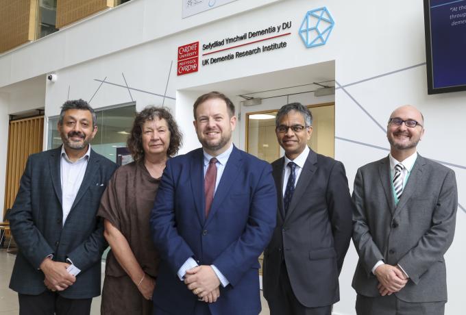 Stephen Doughty MP met with Prof Baljit Khakh, Prof Wendy Larner, Prof Siddharthan Chandran, and Prof Roger Whitaker