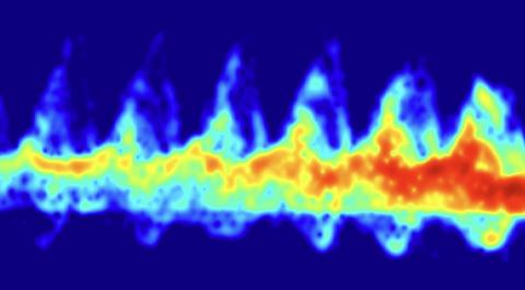 Doppler signature for human gait as captured using networked radar that is being developed to sense health and activity of people living with dementia.