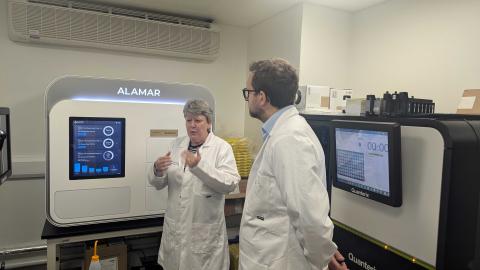 Freddie van Mierlo speaks to Dr Amanda Heslegrave in the Biomarker Factory