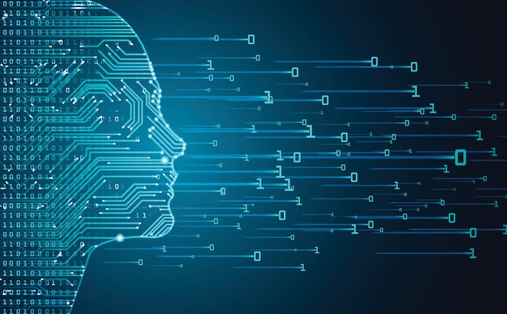 binary code created face